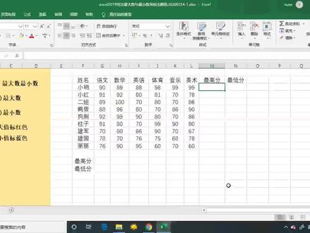 excel,找出每列最大数和最小数并用颜色标识。多数人不知道。