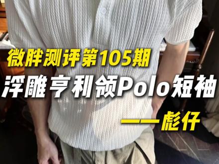 彪仔微胖测评第105期: 这就是女生眼中的人夫感穿搭吧!超有质感的浮雕Polo衫!正肩剪裁干净利落,简约又显贵,不用费心搭配,随手穿都很好看。#polo衫 #男生穿搭 #短袖推荐