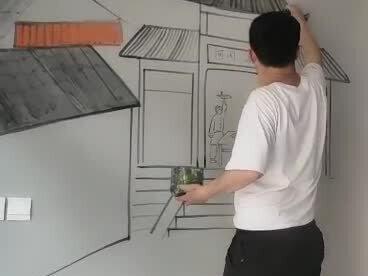 感谢支持,感谢关注#墙体绘画