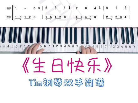 《生日快乐》简谱教学,求谱可在下方评论#生日快乐#钢琴简谱 #钢琴 @抖音小助手 @DOU+小助手