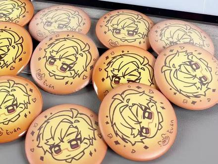 从画图到自印‼️一分钟教你自制小饼干吧唧🧁超简单详细教程🥰#自制周边 #吧唧 #自印教程 #二次元 #吃谷