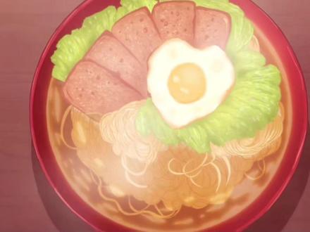 #动漫美食还原 #女武神的餐桌 #餐蛋面 泡面配午餐肉是我最爱的吃法