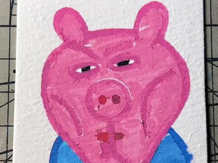 在美纹纸上画实体档案Entity284:小猪佩奇 #小猪佩奇 #手工diy #跟着抖音学画画 #美纹纸雕刻