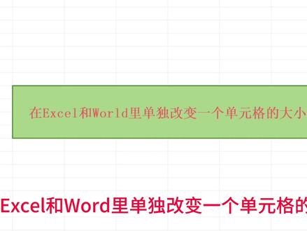 单独改变一个单元格大小#干货分享 #一分钟干货教学 #经验分享 #实用小技巧 #电脑知识 今天也要进步呀!加油!