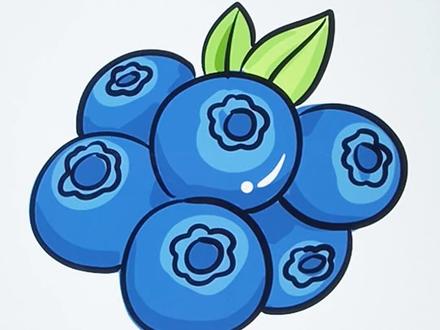 用圆形画蓝莓#简笔画#画画教程#学画画