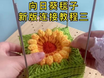 回复 @下个路口一定有惊喜的评论 新版向日葵毯子连接教程三,一体式不用断线,没有线头🤓#向日葵毯子 #向日葵毯子钩织 #向日葵毯子花片钩织 #编织毯子 #钩织教程