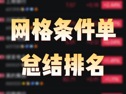 炒股-网格条件单功能对比 总结排名五款股票app的网格条件单,截止2026-7-17
#股票 #股票知识 #网格条件单 #条件单