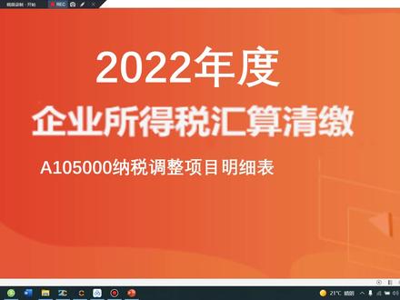 2022年度汇缴-纳税调整项目明细表的填写