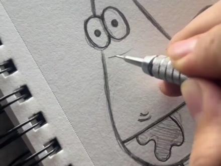 海绵宝宝我们一起去抓水母吧#手绘 #简笔画 #临摹