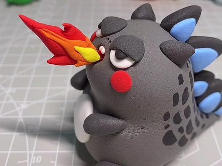 哥斯拉来啦#粘土手工 #粘土 #哥斯拉大战金刚 #哥斯拉 #Q版哥斯拉