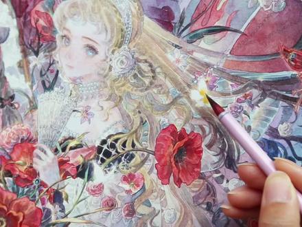 A3定制画《双生蝶》 祝大家新年快乐