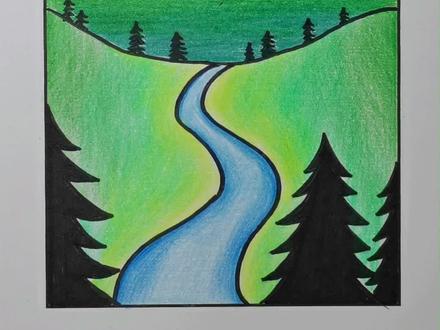 一副简单的彩铅星空 你学会了吗?想让我画什么可以留言哦#简笔画 #一起学画画 #原创绘画 #彩铅