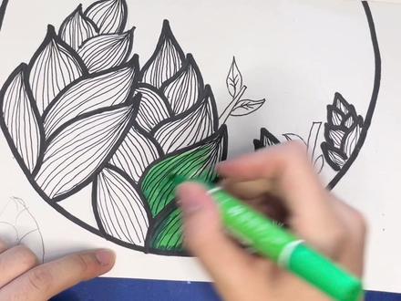 #跟我一起学画画 #儿童创意美术 #零基础学画画 《春笋》马克笔画法