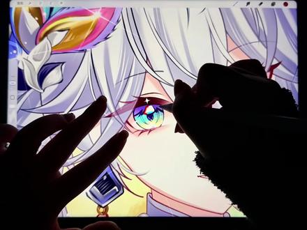 神秘孔雀女子眼睛画法来啦 #崩坏星穹铁道 #满月是神不在的时间#爻光 #procreate绘画 #绘画教程