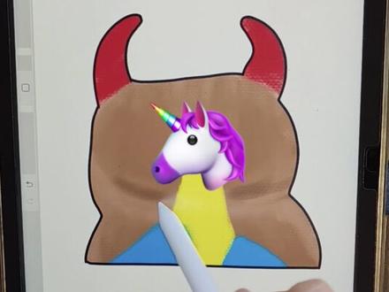 【震惊!这只猫头上长角了】 #表情包 #meme #手搓颜料 #画画 #猎奇