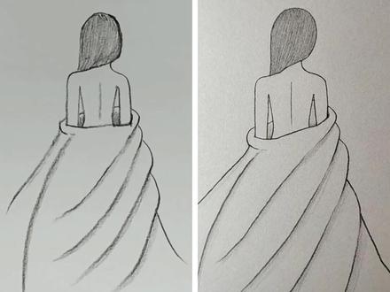 古风女生背影画法,保证yi学就会#素描 #抖音小助手