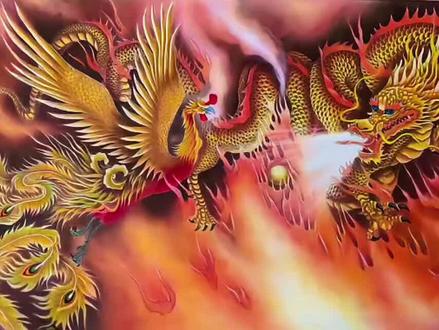 龙凤呈祥,国画龙,国画凤凰 龙凤呈祥#国画龙#国画凤凰
