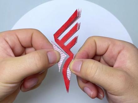 画斜直线,剪好看的新年窗花!非常简单,陪孩子一起试试吧!#剪纸 #窗花 #亲子手工 #新年手工 #元旦手工