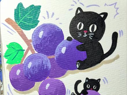 一串可爱葡萄送给你#翻翻乐 #丙烯马克笔 #丙烯马克笔绘画 #简单易学 #轻松一刻