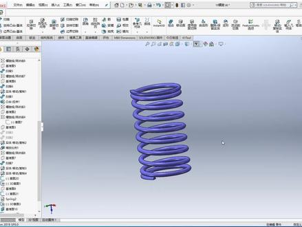 solidworks 螺旋扫描 两端并拢弹簧 的画法!