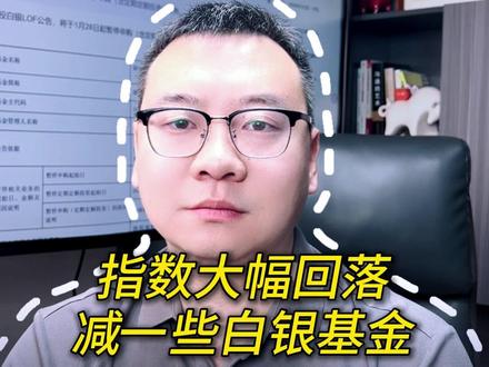 指数大幅回落,减一些白银基金 #投资莫急 #小白来理财