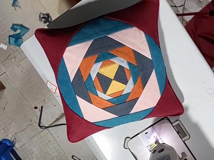 拼布抱枕制作全过程#抱枕