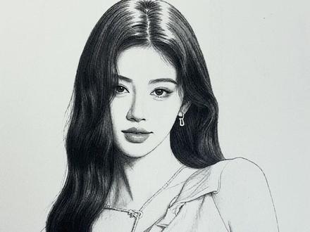 粉丝投稿画鞠婧祎 #手绘 #绘画 #素描