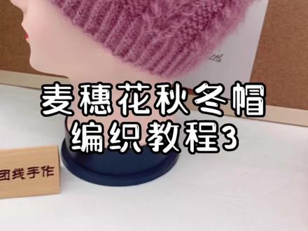麦穗花秋冬帽编织教程第三集#爱生活爱编织 #传承手工编织 #手工diy #漂亮的帽子