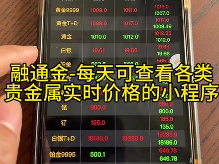 融通金-每天可以实时查看各类贵金属大盘价格的小程序#涨知识 #经验分享 #贵金属 #黄金 #每日分享