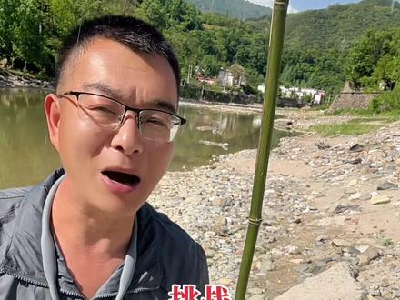 今天试着用小竹棍在河里钓桃花瓣,钓了两条,竹棍太短了而且很硬没有手感😂😂#钓鱼的乐趣只有钓鱼人懂 #溪流钓#溪流挑战