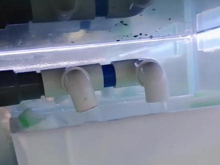 #海水鱼珊瑚 #海水缸 针对大流量,下水口的声音,处理。一体小底滤不做玻璃的下水格,可以自己搞一个,原理一样。