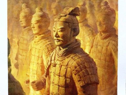 简单画个兵马俑 #画画 #兵马俑 #水彩 #跟着抖音学画画 #黄万有水彩