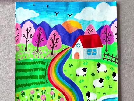 丙烯马克笔绘画 #画画 #丙烯马克笔绘画 #春日 #春天主题画