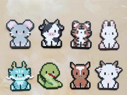 十二生肖拼豆绝不偏心版#拼豆 #做手工我是认真的 #十二生肖#日常瞎拼