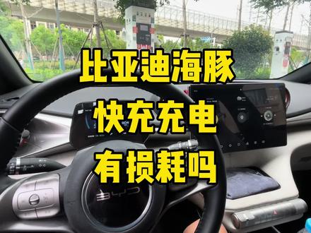 比亚迪海豚,快充桩充电 充电量有损耗吗? #比亚迪海豚