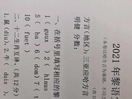 阿郎教你学黎族话—数词—生肖#海南黎族五大方言