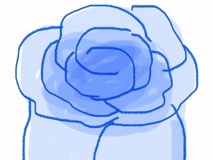 哈喽啊 今tia~来画一朵困式蓝玫瑰 #备忘录画画 #绘画 #绘画过程 #日常瞎画 #涂鸦