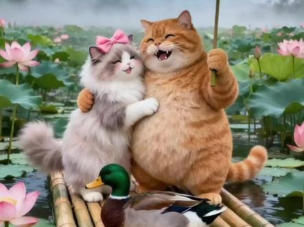 胖橘小夫妻俩今天吃烤鸭#橘猫 #橘猫做饭视频 #萌宠猫咪