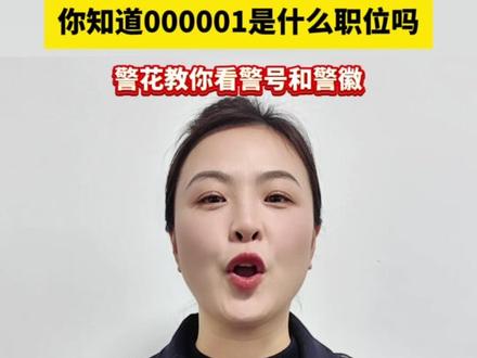 你知道000001是什么职位吗?警花教你看警号和警徽