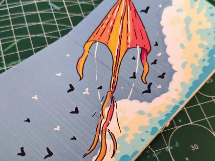 把春天的风筝画在本子上,风就一直停在纸页里啦~#真实生活分享计划 #画画 #手绘 #丙烯马克笔 #跟着抖音学画画