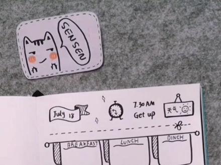 没有彩笔,一只黑笔也可以快速做出每日计划表哦#画画 #手账