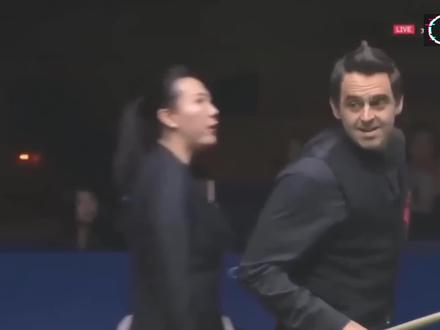 美女裁判突然发飙,奥沙利文被吓一跳,一脸委屈的样子还有点可爱 #奥沙利文 #世锦赛