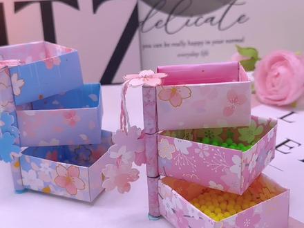 简单好看又实用的三层收纳盒 #收纳 #手工 #折纸