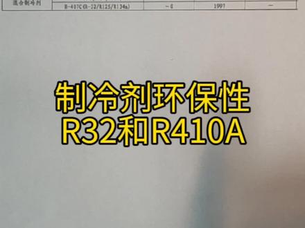 制冷剂的环保性 R32和R410A