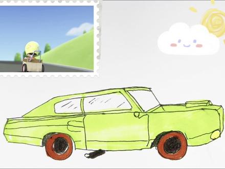 赛车儿童绘画,跟着我一起这样画你也能学会,儿童简笔画/卡通画