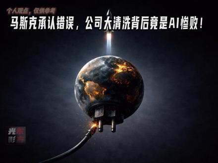 马斯克承认错误,公司大清洗背后竟是AI战场惨败! #马斯克 #spacex #AI#科技 #硬核深度计划