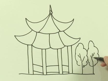 简笔画画小亭子#一起学画画 #一学就会的简笔画 #想画就画 #日常瞎画