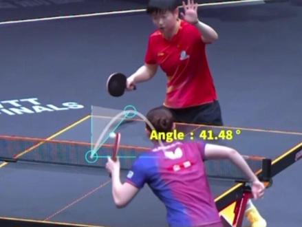 长崎美柚采用勾手发球,孙颖莎直接申请鹰眼挑战,回放显示长崎美柚发球回抛角度达41.48度,远超国际乒联规定的30度标准,孙颖莎挑战成功并再得1分。这一幕十分有戏剧性,长崎美柚自己都害羞地笑了#孙颖莎vs长崎美柚 #孙颖莎 #挑战鹰眼