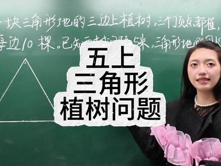 五年级上册,三角形植树问题#小学数学 #数学思维 #课堂随拍 #期末复习 #植树问题