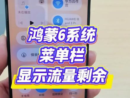 鸿蒙6系统,菜单栏如何显示剩余流量#华为手机 #鸿蒙6